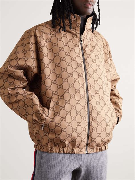 gucci printed shell hooded jacket|Gucci jacket farfetch.